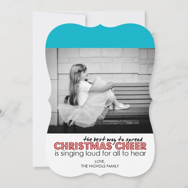 Christmas Photo Cards (Teal) (Front)