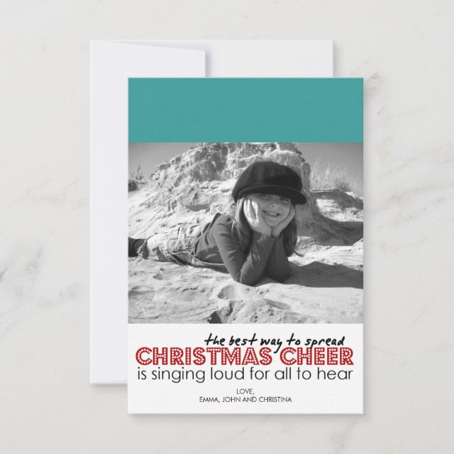 Christmas Photo Cards (Teal) (Front)