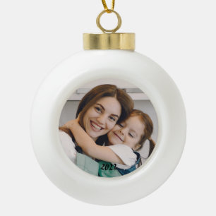 Christmas Photo Ceramic Ball Christmas Ornament