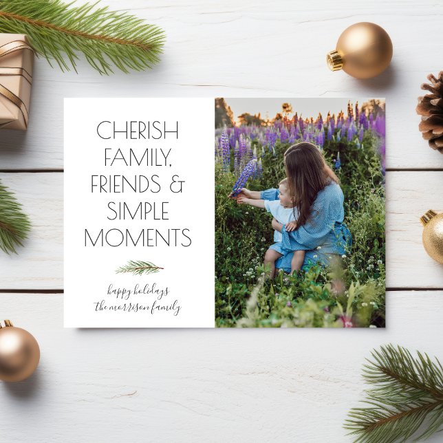 Christmas Photo Cherish Family Friends Your Words Holiday Card (Creator Uploaded)