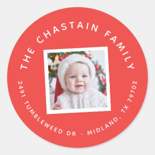 Christmas Photo Christmas Return Address Sticker