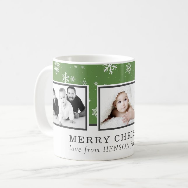 Christmas Photo Collage Custom Family Holiday Coffee Mug (Front Left)
