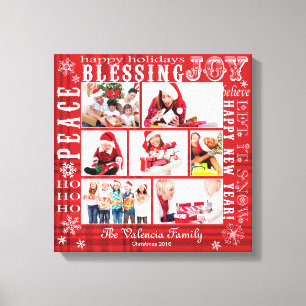 CHRISTMAS PHOTO COLLAGE-FULLY CUSTOMIZABLE CANVAS PRINT