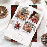 Christmas Photo Collage Rustic Plaid Rose Gold Foil Holiday Card<br><div class="desc">Easily customise our Merry Christmas family Photo Collage Rose Gold Foil Holiday card by clicking the "Personalise" button. Add favourite photos of your nearest and dearest to create a one of a kind Christmas Greetings that's also perfect for keepsake</div>