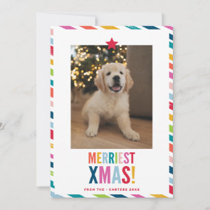 CHRISTMAS PHOTO cute modern minimal bold colours Holiday Card