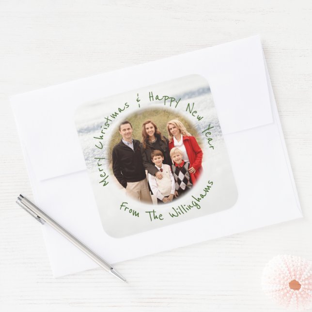 Christmas Photo Envelope Seal Custom Greeting (Envelope)