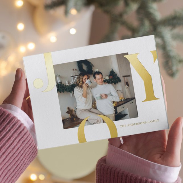 Christmas Photo Family | Gold Joy Postcard (Creator Uploaded)