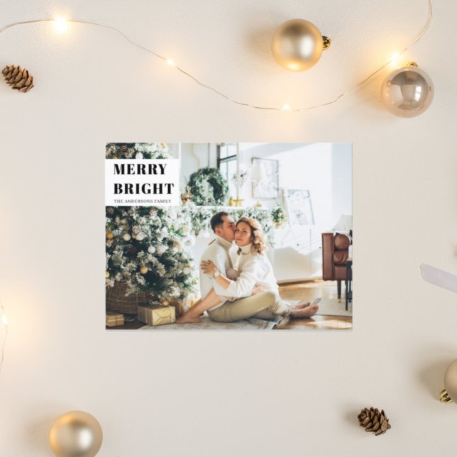 Christmas Photo Family | Merry Bright | Holiday  Postcard (Creator Uploaded)