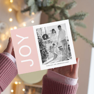 Christmas Photo Family   Pink Joy Holiday Postcard