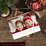 Christmas Photo Family | Red Joy Postcard<br><div class="desc">Celebrate the spirit of the season with our elegant Christmas postcard in soft neutral tones. Featuring your favourite family photo and customisable text that reads, "This is Christmas, " along with a personalised name, this card adds a heartfelt touch to your holiday greetings. Perfect for sharing joy with loved ones,...</div>