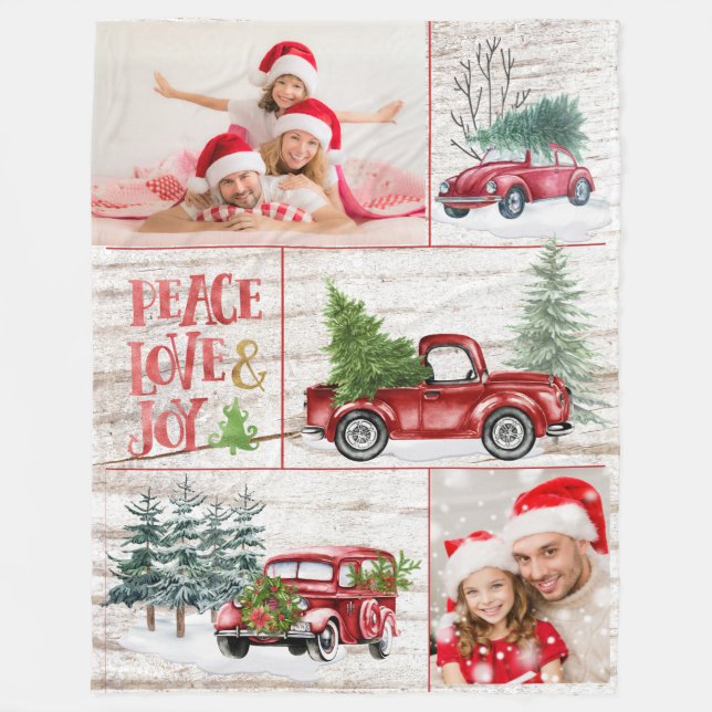 Christmas Photo Fleece Blanket (Front)