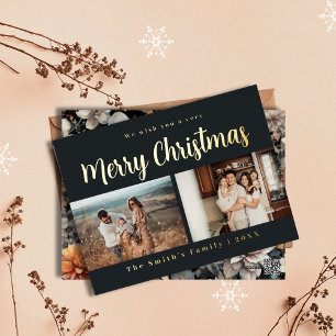 Christmas photo foil holiday postcard