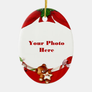 Christmas Photo Frame Ceramic Tree Decoration