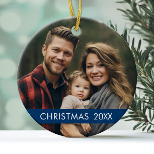 Christmas Photo Frame - Modern Ceramic Tree Decoration