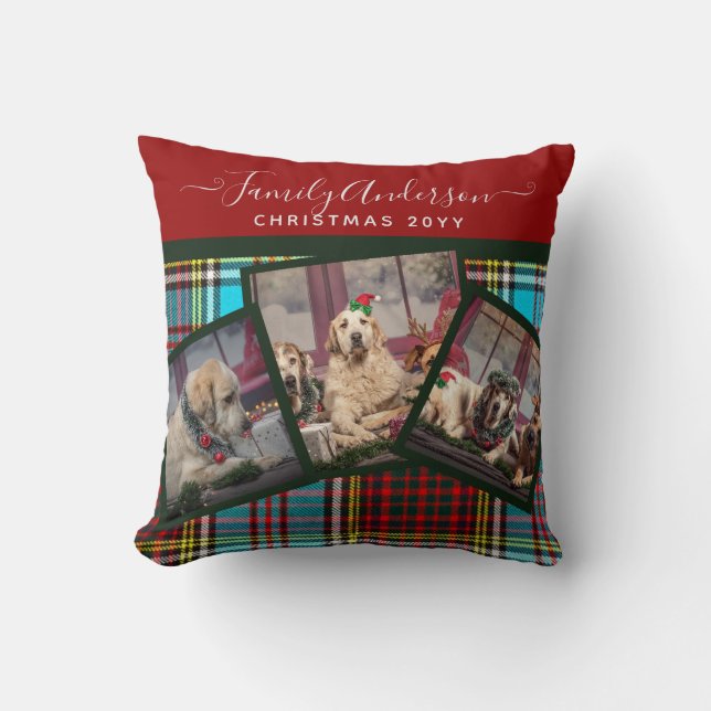 CHRISTMAS PHOTO GIFT - Anderson Tartan Collage Cushion (Front)