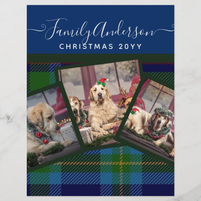 CHRISTMAS PHOTO GIFTS - Miller TARTAN Blue Collage Flyer (Front)