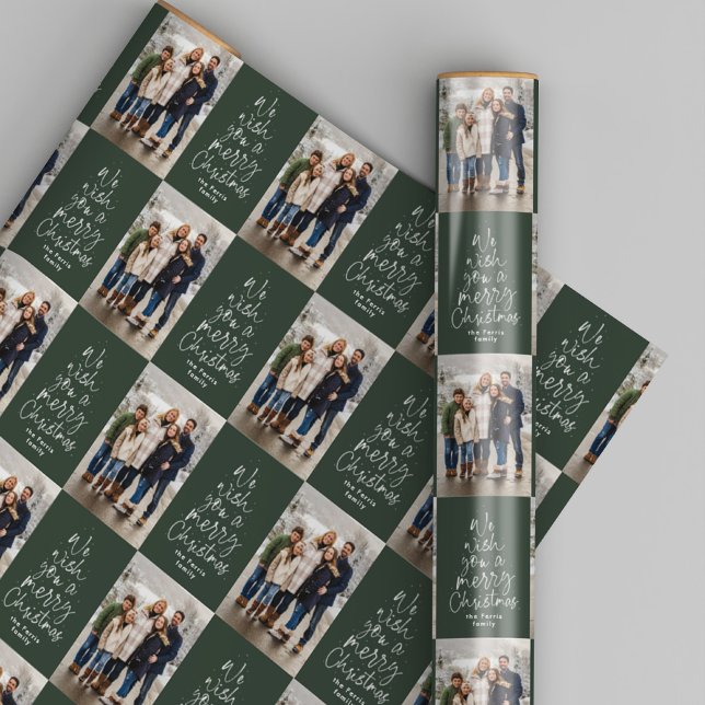 Christmas photo green holiday wrapping paper (Creator Uploaded)