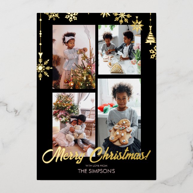 Christmas Photo Greeting Card | Foil Lettering (Front)
