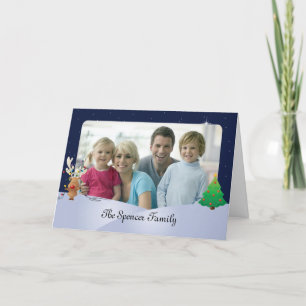 Christmas Photo Greeting Card with Rudolph (5x7)