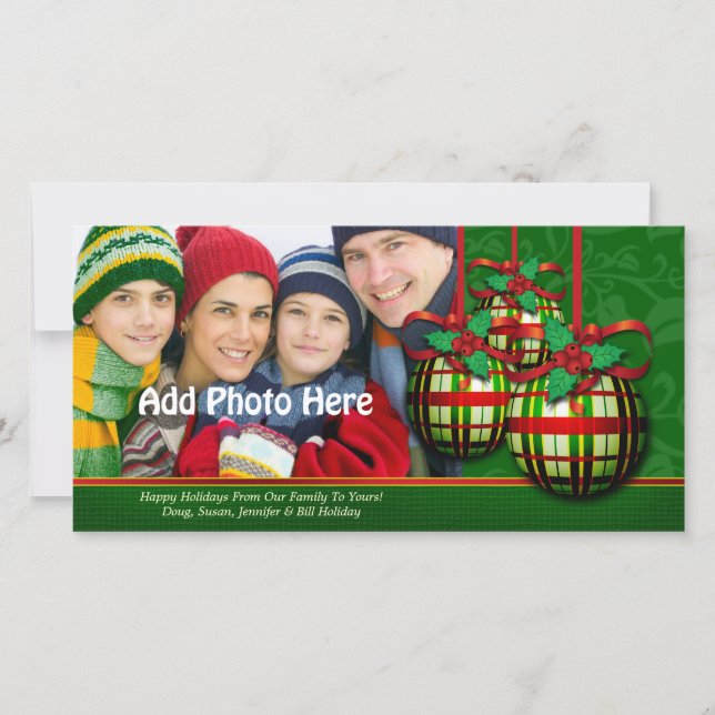 Christmas Photo Greetings Custom Holiday Template (Front)