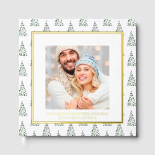 Christmas Photo Guest Book Watercolor Tree