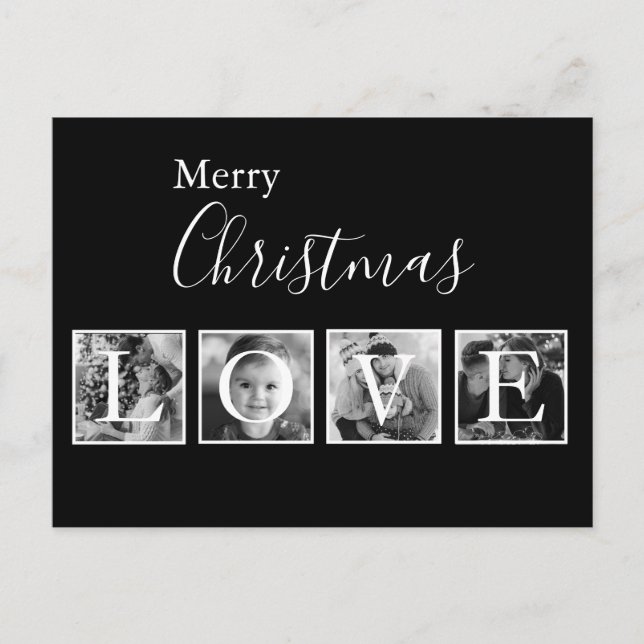 Christmas Photo Holiday Script Christmas Postcard (Front)