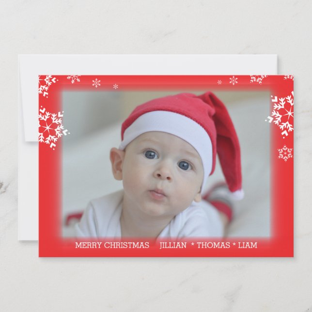 Christmas Photo Holiday Snowflake Invitation (Front)