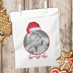 Christmas Photo Holiday Whimsical Red Santa Hat Favour Bags