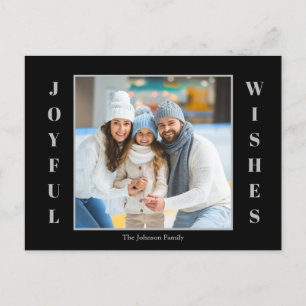 Christmas Photo Joyful Wishes Holiday Postcard