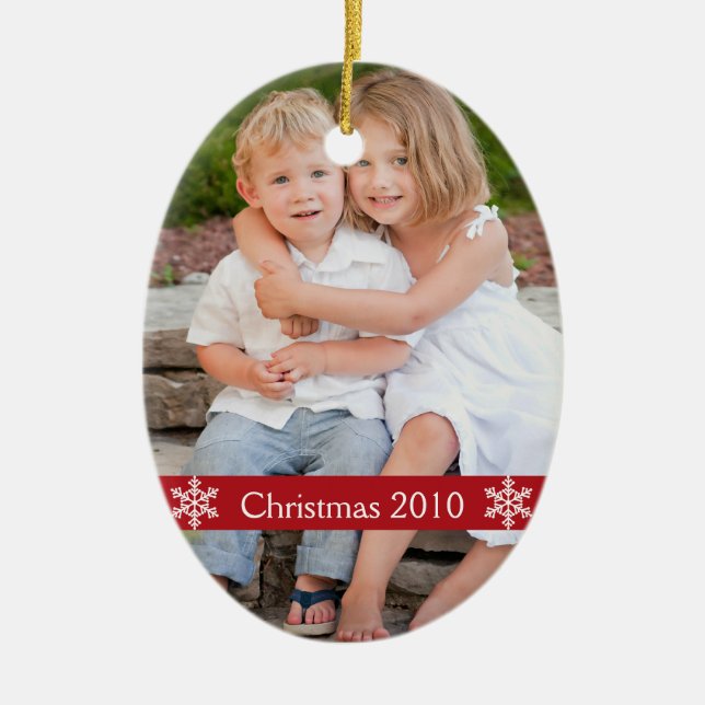 Christmas Photo keepsake Ceramic Tree Decoration (Front)