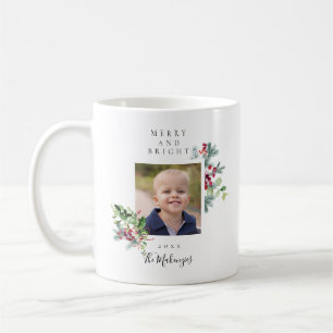 Christmas Photo Merry and Bright Holiday Coffee Mug