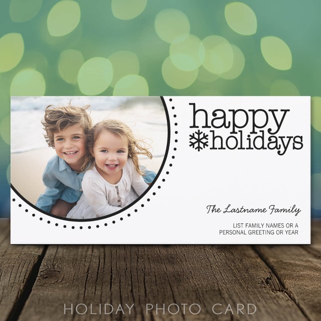 Christmas Photo - Modern, Minimal Black White Holiday Card (Classic Holiday Photo Card)