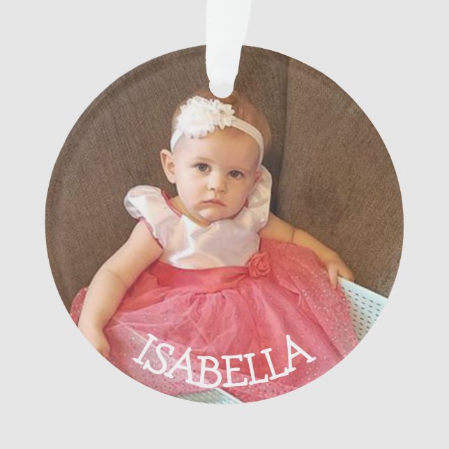 Christmas Photo, Name and Year Ornament Keepsake (Front)
