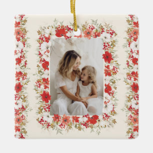 Christmas Photo Name Year Dated Keepsake Tradition Ceramic Ornament