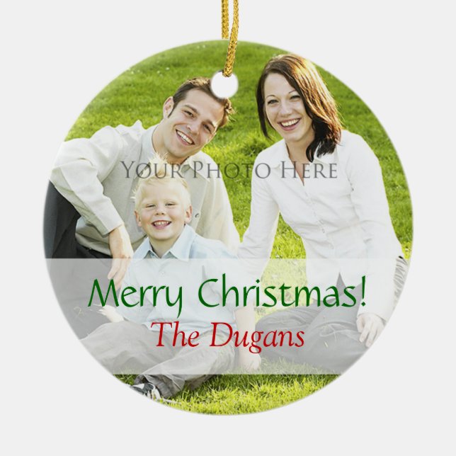 Christmas Photo Ornament Custom Template (Front)