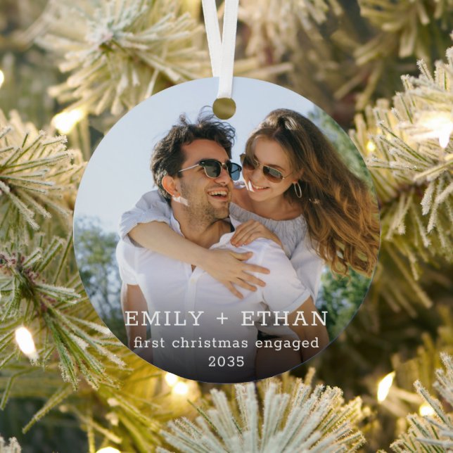 Christmas Photo Ornament Minimalist Modern First (Insitu)