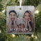 Christmas Photo Ornament | Modern Couple Name