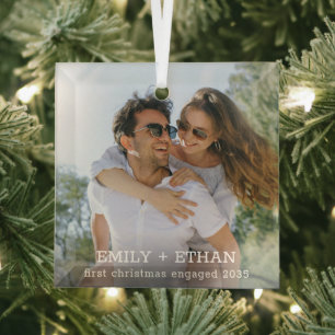 Christmas Photo Ornament Modern Custom Minimal