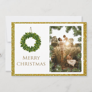 Christmas Photo Personalise Name Picture Elegant Holiday Card