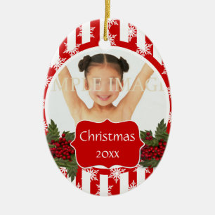 Christmas photo PERSONALIZE Ceramic Tree Decoration