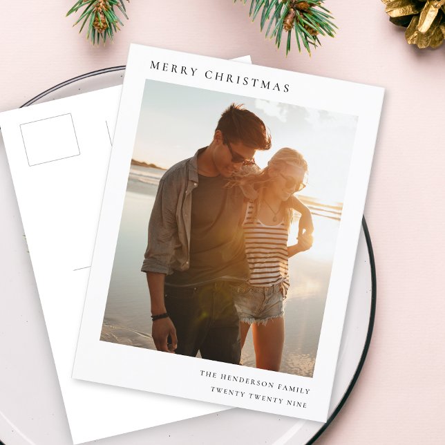 Christmas Photo Postcard | Holiday Postal Card (A clean minimalist photo postcard perfect for easy and modern Christmas greetings)