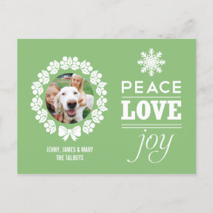 Christmas Photo Postcard - Peace, Love, and Joy