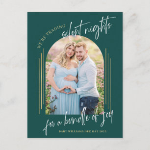 Christmas Photo Pregnancy Announcement Postcard