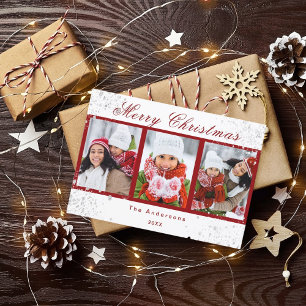 Christmas photo red white glitter sparkle modern