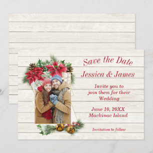 Christmas Photo Save the Date Invitation