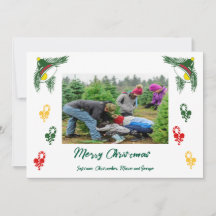 Christmas Photo & Sugar Canes, Floral Jingle Bells