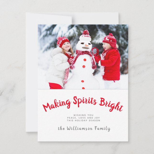 Christmas Photo Template Cute Christmas Card (Front)