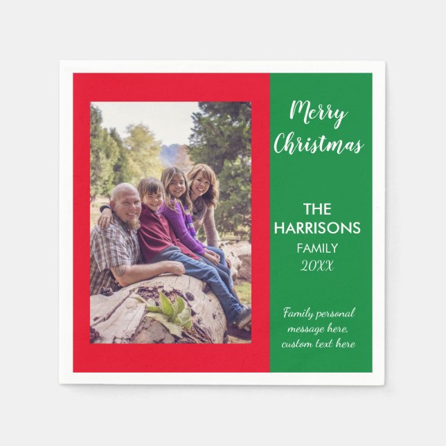 Christmas photo template napkin (Front)