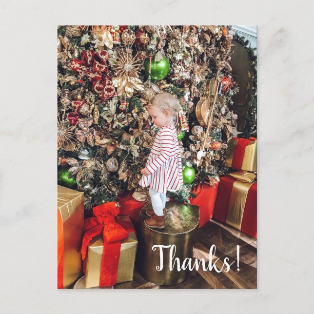 Christmas Photo Thank You Post Card (Front)