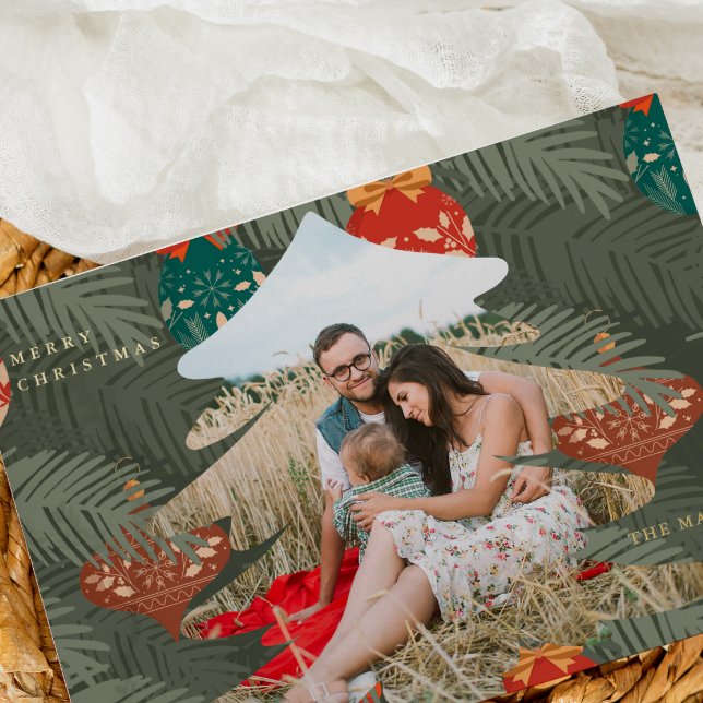 Christmas Photo Tree with Foil Text Foil Holiday Card (Creator Uploaded)